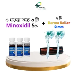 ৩ টি Minoxidil এবং সাথে ২ টি 2mm Derma Roller ফ্রি